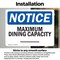 Signmission Maximum Dining Capacity _, 7 in W x Rectangle, Vinyl Decal OS-2PACK-NS-D-57-L-14157 - alternate 6